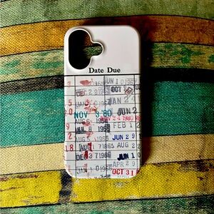Library Card Design Phone Case - White iPhone 16